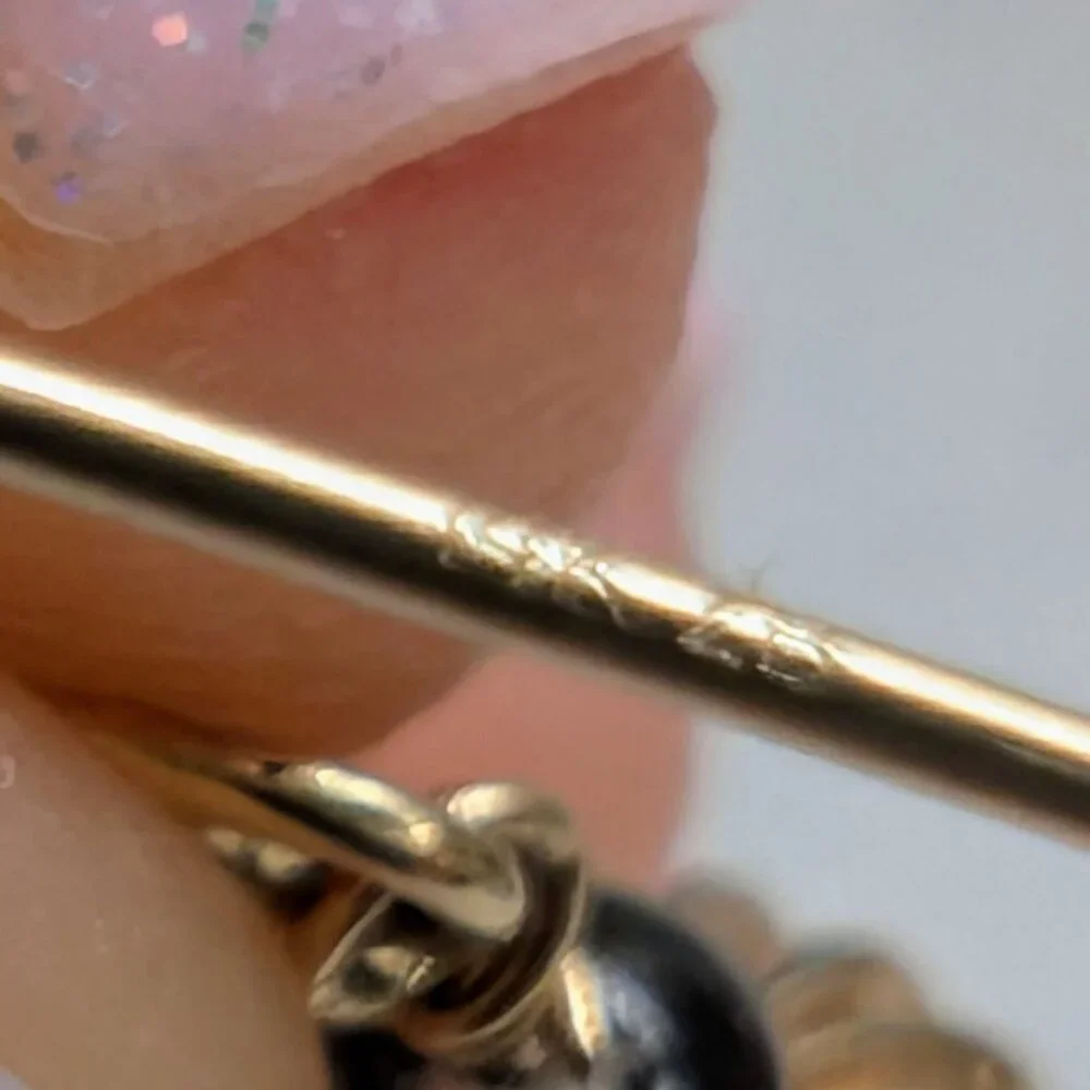 CHARLES GARNIER Paris 14K YG Carved Quartz Swirl Dangle Pierced Earrings - Picture 4 of 5